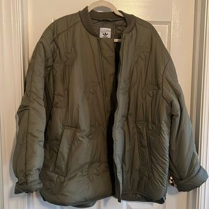Adidas Green oversized puffer jacket.